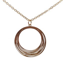 Gold Lightweight Multi Hoop Geometric Necklace