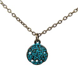 Antique Bronze Patina Small Sand Dollar Necklace