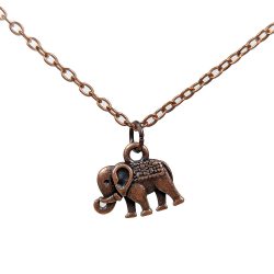 Antique Copper Small Elephant Necklace