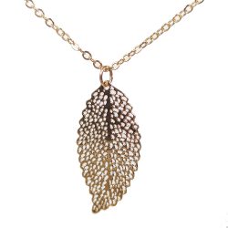 KC Gold Lightweight Circles Filigree Leaf Necklace