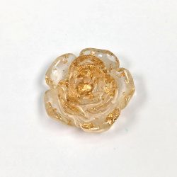 Transparent Rose Acrylic Clear Gold Leaf Resin Flower Cabochon