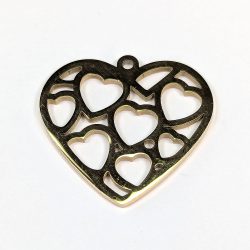 18k Real Gold Plated Stainless Steel Multi Hearts Charm