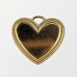 18k Real Gold Plated Stainless Steel Large Solid Heart Charm