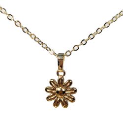 18K Real Gold Plated Stainless Small Steel Daisy Flower Necklace