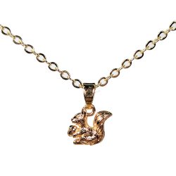 18K Real Gold Plated Dipped Double Sided Squirrel Necklace
