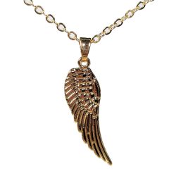 16K Real Gold Plated Dipped Wing Feather Necklace