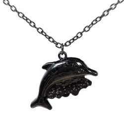 Black Jumping Dolphin Necklace