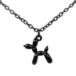Black Cute Balloon Dog Necklace