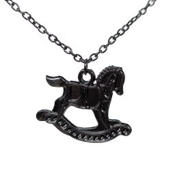 Black Rocking Horse Necklace