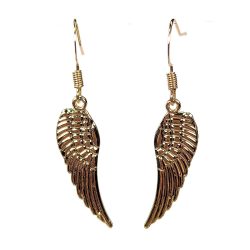 16K Real Gold Plated Wing Feather Earrings