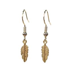 18K Real Gold Plated Dainty Feather Earrings