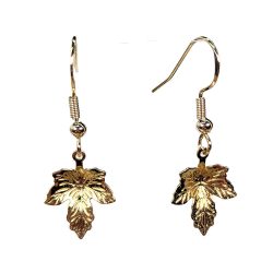 18K Real Gold Plated Stainless Steel Maple Leaf Earrings