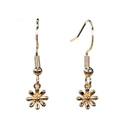 18K Real Gold Plated Dainty Cupped Petals Flower Earrings