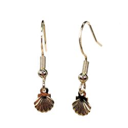 18K Real Gold Plated Delicate Stainless Steel Scallop Shell Earrings