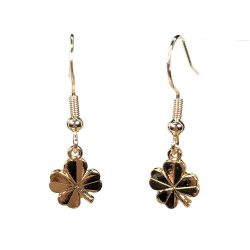 18K Real Gold Plated Four Leaf Clover Lucky Charm Earrings