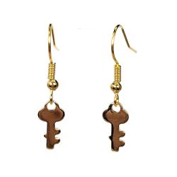 18K Real Gold Plated Stainless Steel Delicate Key Earrings