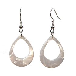 White Pearl Double Teardrop Resin Acrylic Earrings