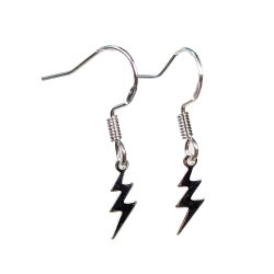 Sterling Silver Lighting Bolt Charm Earrings