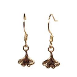 18K Real Gold Plated Ginkgo Biloba Leaf Earrings