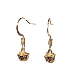 18K Real Gold Plated Tiny 3D Gift Present Earrings