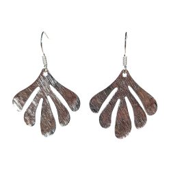 Sterling Silver Plated Modern Leaf Earrings