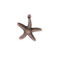 Lightweight Textured Starfish Charm Antique Copper