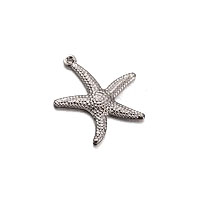Lightweight Textured Starfish Charm Black Gunmetal