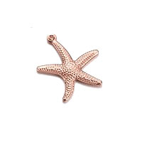 Lightweight Textured Starfish Charm Rose Gold