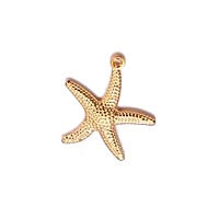 Lightweight Textured Starfish Charm KC Gold