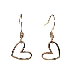 14K Real Gold Plated Hollow Floating Heart Earrings