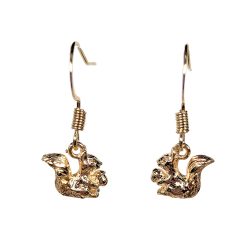 18K Real Gold Plated Double Sided Squirrel Earrings