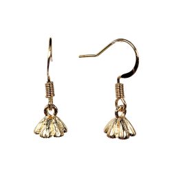 14K Real Gold Plated Dainty 3D Lotus Flower Earrings