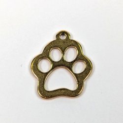18K Real Gold Plated Stainless Steel Delicate Dog Hollow Paw Charm