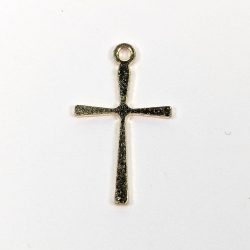 18k Real Gold Plated Stainless Steel Narrow Cross Charm