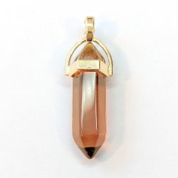 Clear Caramel Glass Hexagonal Pointed Pendant