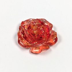 Transparent Rose Acrylic Clear Scarlet Red Leaf Resin Flower Cabochon