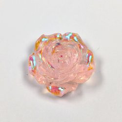 Transparent Shiny Rose Acrylic Clear Pink Resin Flower Cabochon