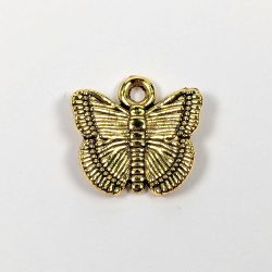 Antique Gold Decorative Striped Butterfly Charm