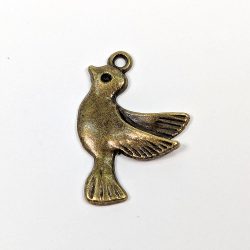 Antique Bronze Small Flying Sparrow Bird Pendant