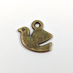 Small Flying Dove Bird Charm Antique Bronze