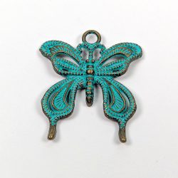 Antique Bronze Patina Decorative Butterfly Pendant