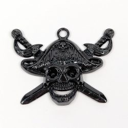 Black Pirate Scull Swards Pendant