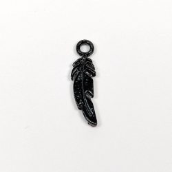 Black Small Feather Charm