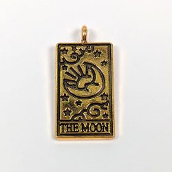 Antique Gold Tarot Cards The Moon Pendant