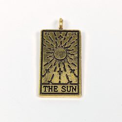 Antique Gold Tarot Cards The Sun Pendant