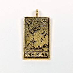 Antique Gold Tarot Cards The Star Pendant