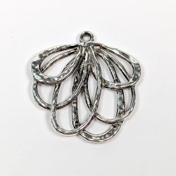 Modern Hollow Tulip Flower Pendant Antique Silver