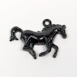 Black Running Horse Charm