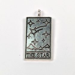 Antique Silver Tarot Cards The Star Pendant
