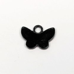 Black Solid Butterfly Charm